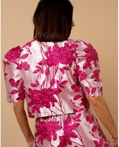 Veste courte fleurs