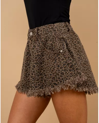Short léopard franges Short léopard franges