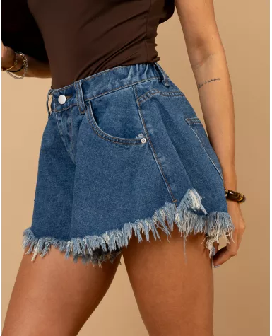 Short jean franges Short jean franges