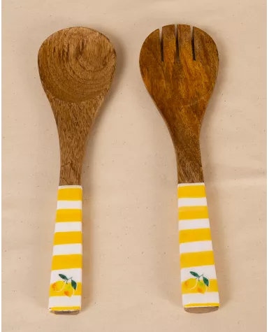 Couverts à salade jaune