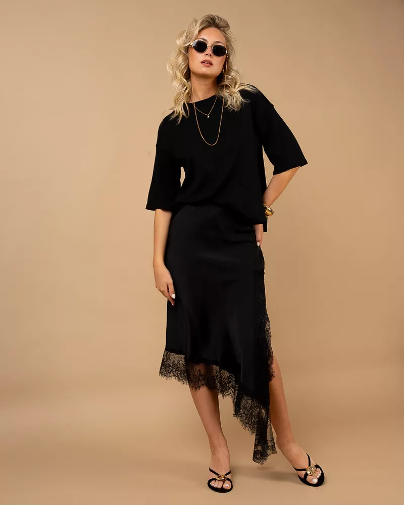 Jupe asymétrique dentelle