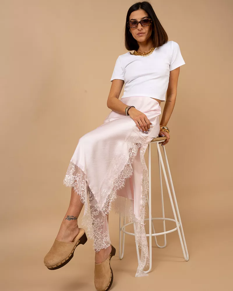 Jupe asymétrique dentelle