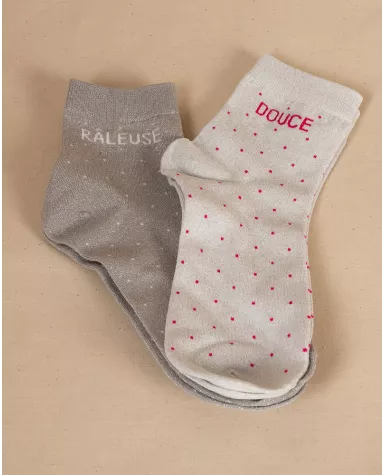Chaussettes pois message