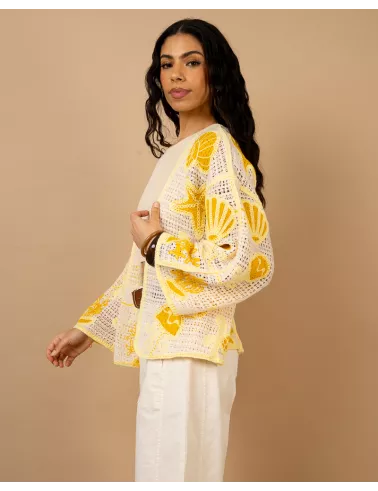 Gilet macramé coquillages