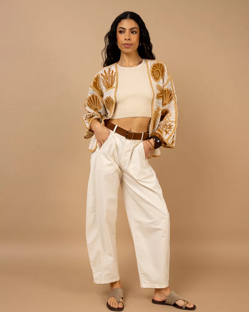 Gilet macramé coquillages