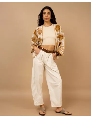 Gilet macramé coquillages