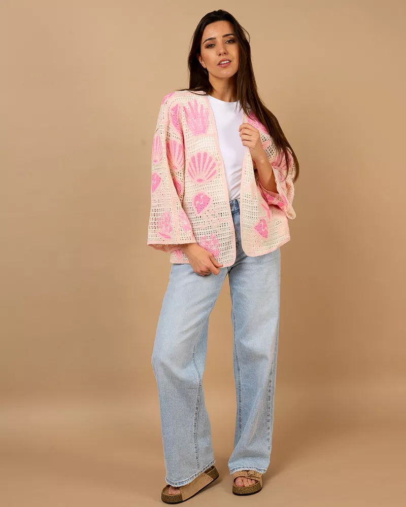 Gilet macramé coquillages