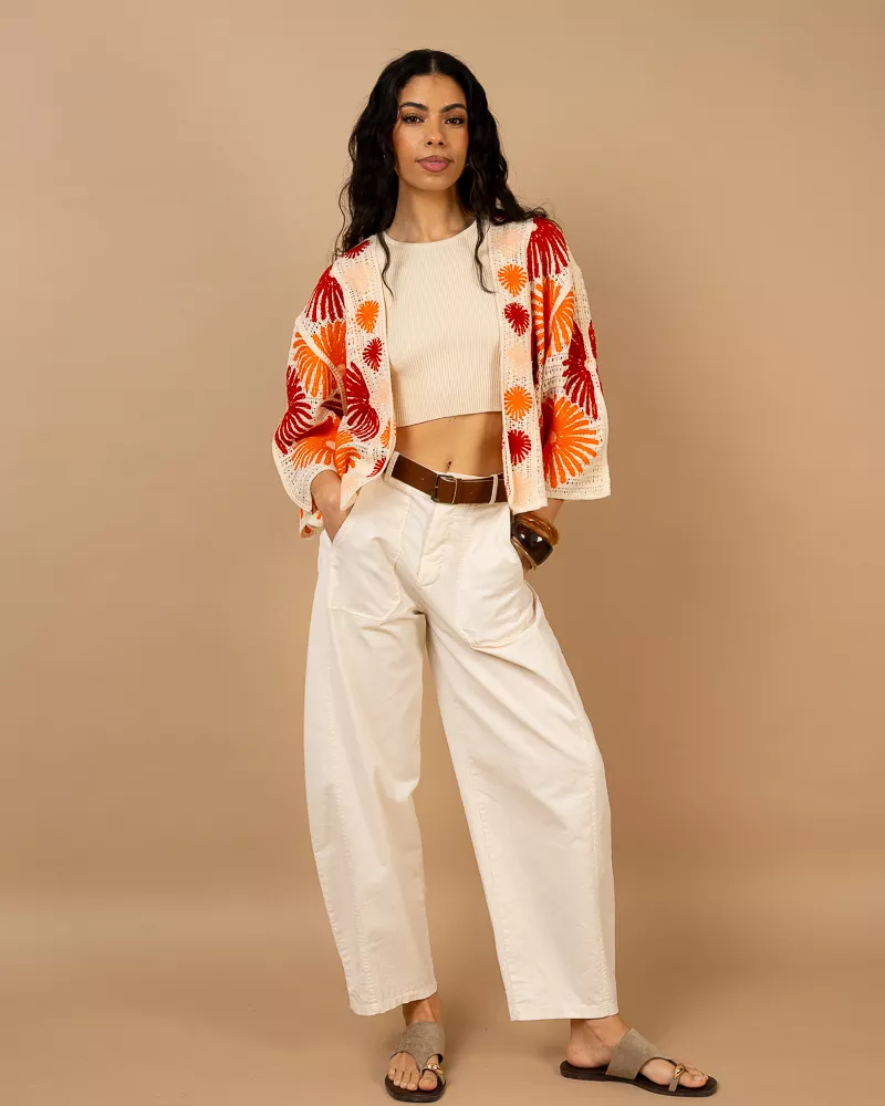 Gilet macramé soleil