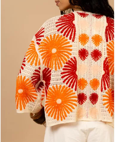 Gilet macramé soleil