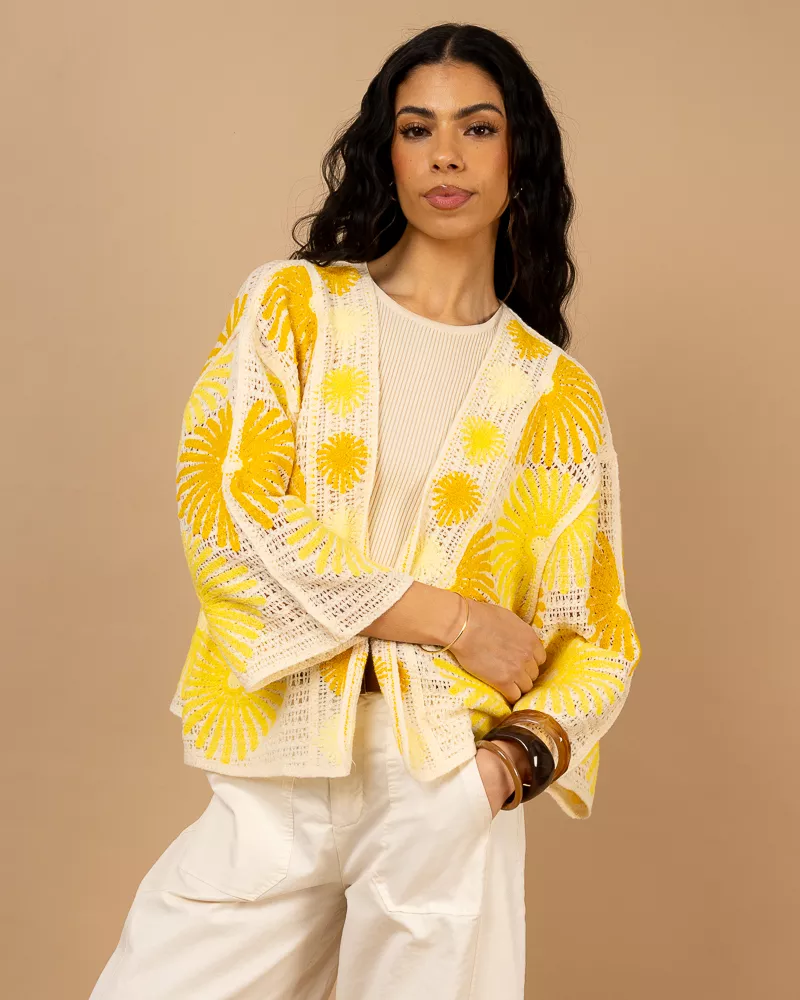 Gilet macramé soleil