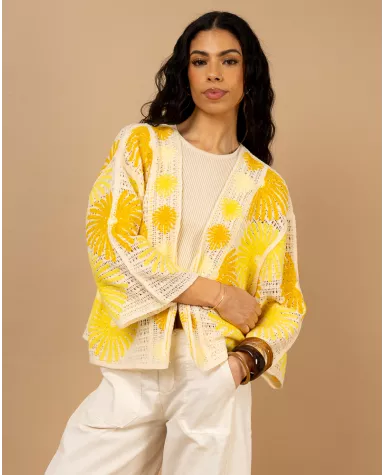 Gilet macramé soleil