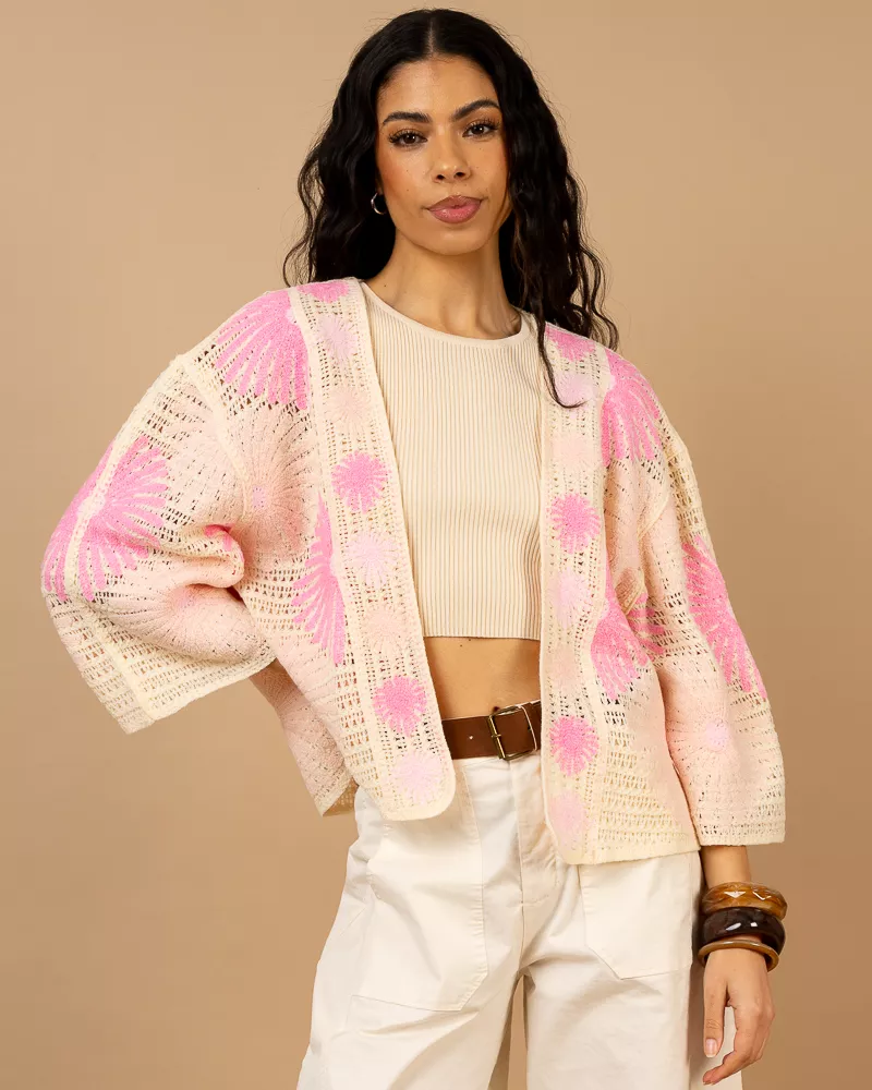 Gilet macramé soleil