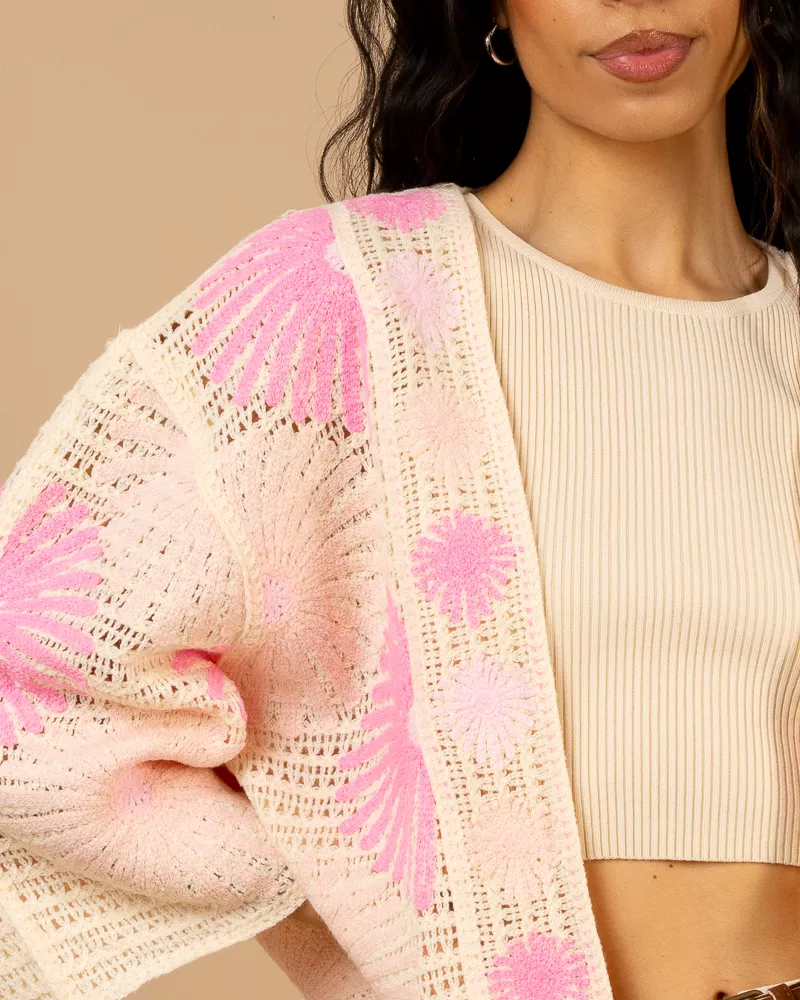 Gilet macramé soleil