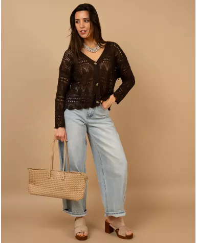 Gilet maille ajourée Gilet maille ajourée
