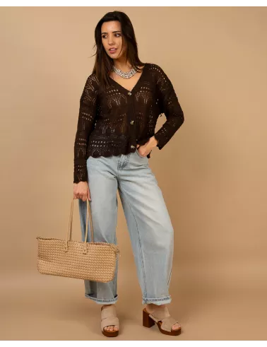 Gilet maille ajourée