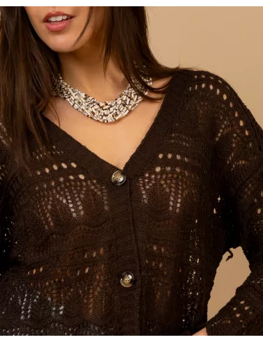 Gilet maille ajourée