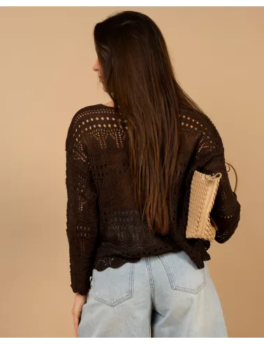 Gilet maille ajourée