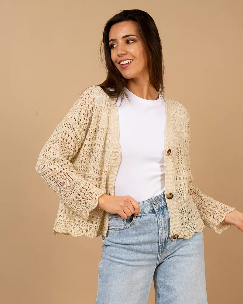 Gilet maille ajourée