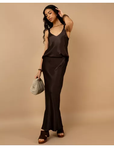 Jupe longue effet satin