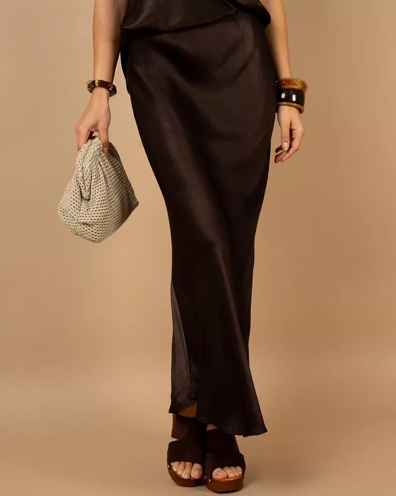 Jupe longue effet satin