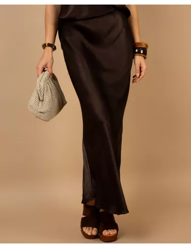 Jupe longue effet satin