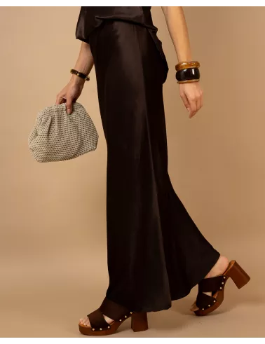 Jupe longue effet satin