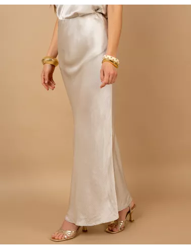Jupe longue effet satin