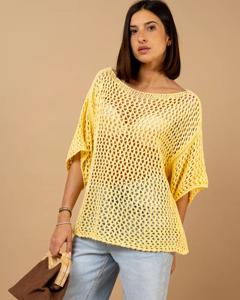 Top maille ajourée