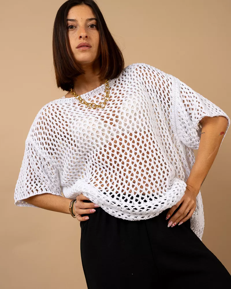 Top maille ajourée