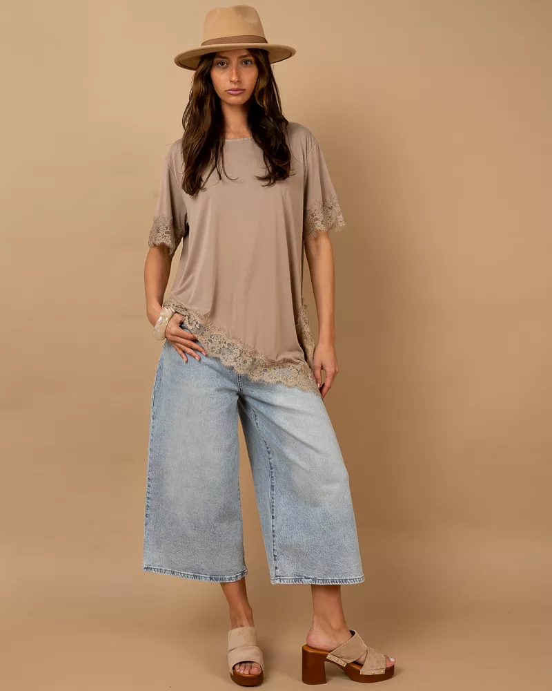 T-Shirt bord dentelle