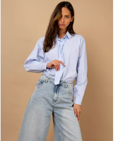 Chemise rayée cravate