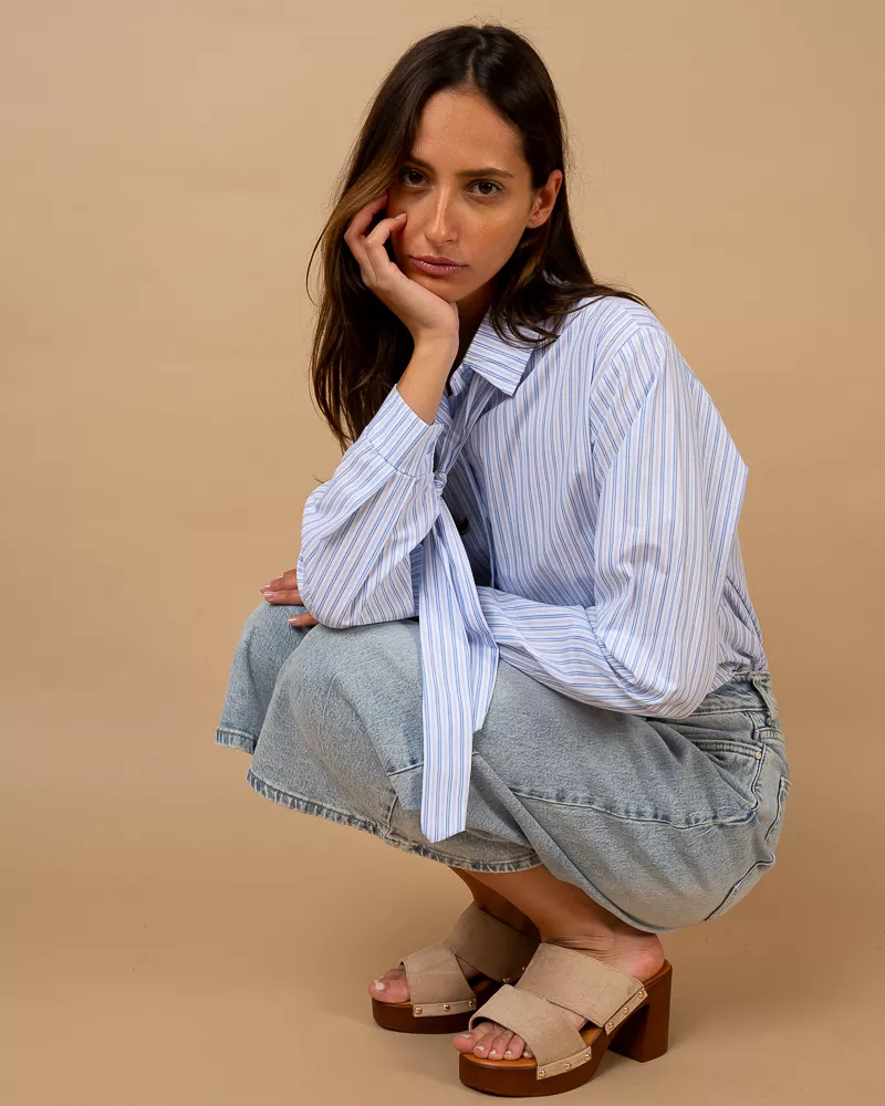 Chemise rayée cravate