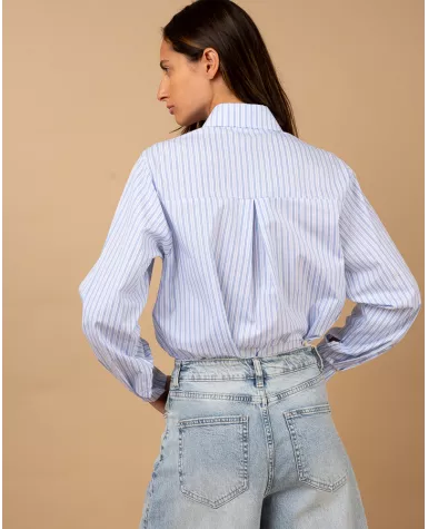 Chemise rayée cravate