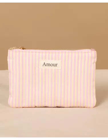 Pochette rayée amour