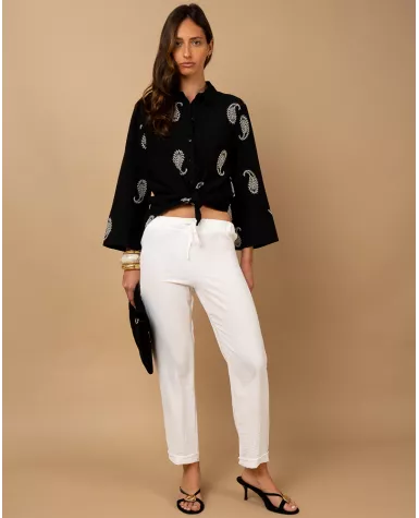 Pantalon revers fluide