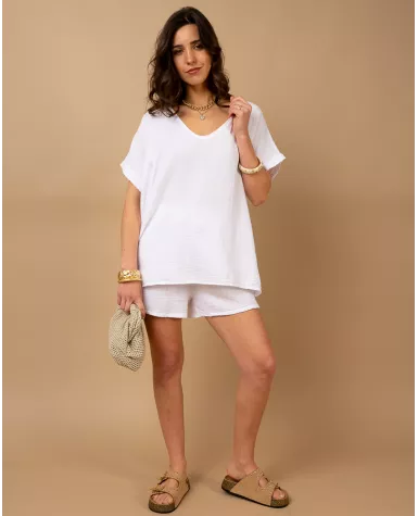 Short gaze de coton
