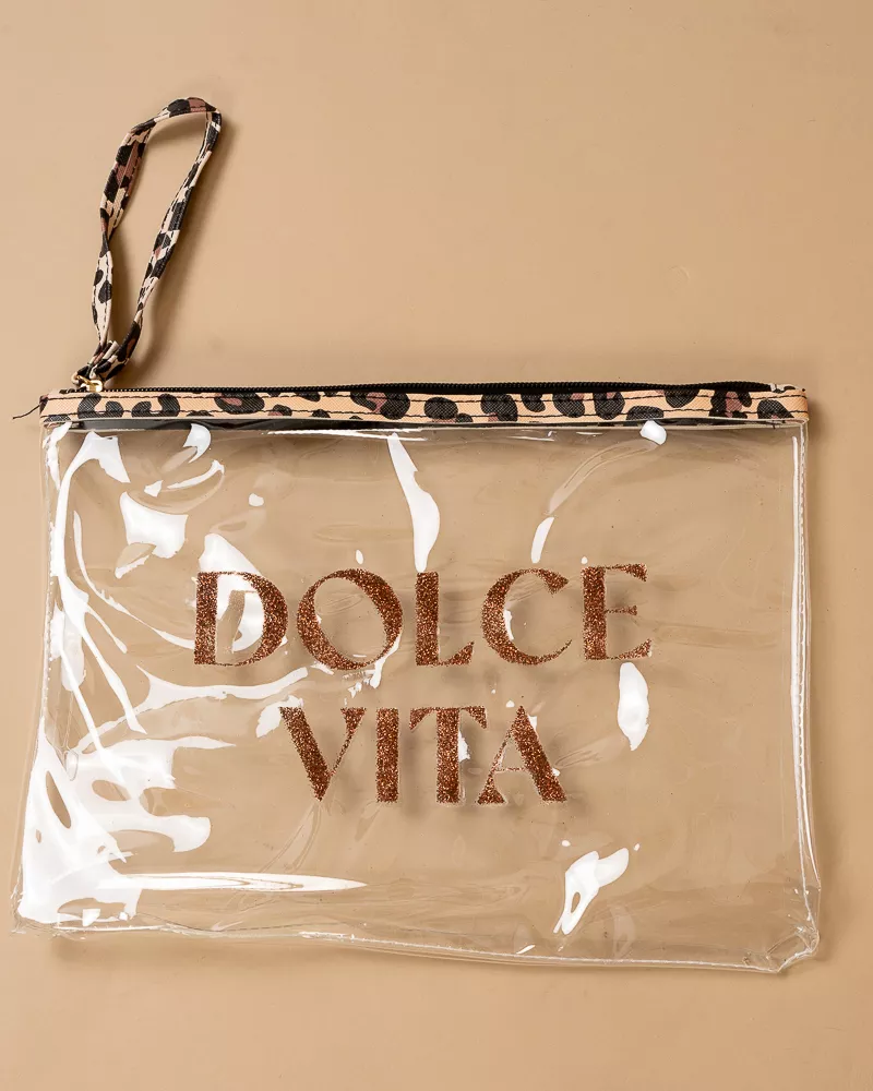 Pochette tongs léopard