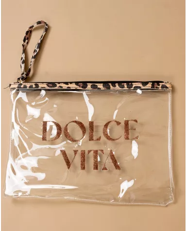 Pochette tongs léopard