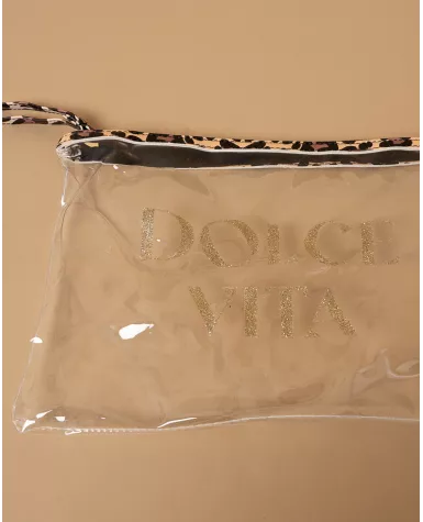 Pochette tongs léopard