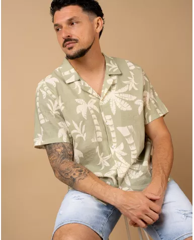 Chemise palmier lin