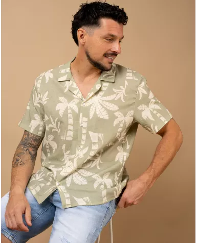 Chemise palmier lin