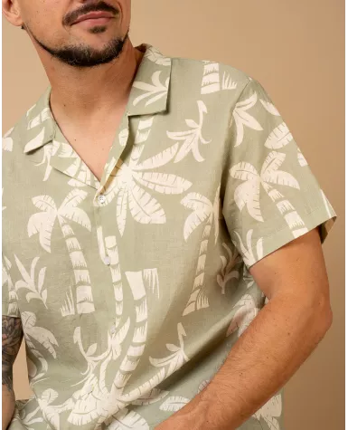 Chemise palmier lin