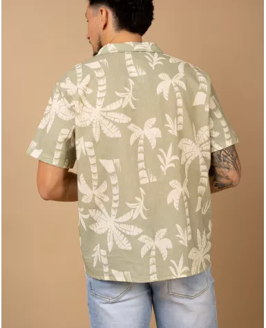 Chemise palmier lin
