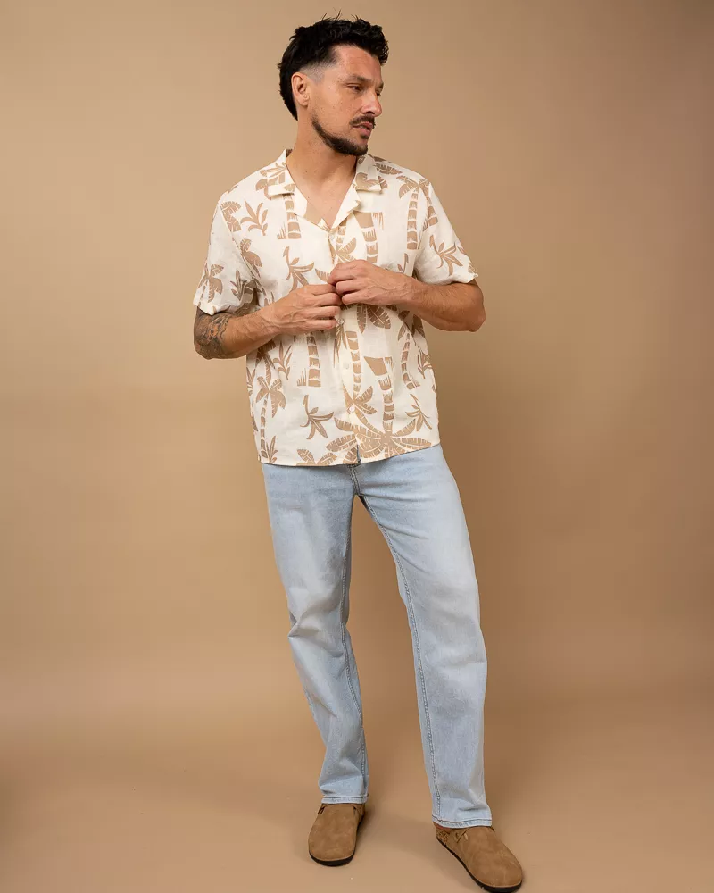Chemise palmier lin