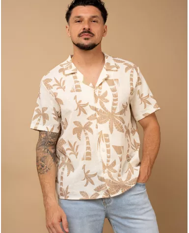 Chemise palmier lin