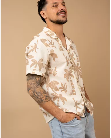 Chemise palmier lin
