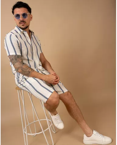 Short rayures bleues