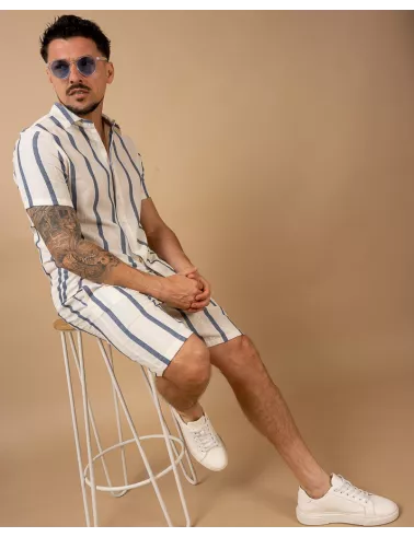 Short rayures bleues