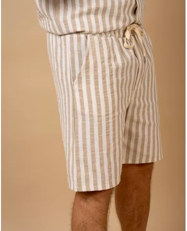 Short rayures beige