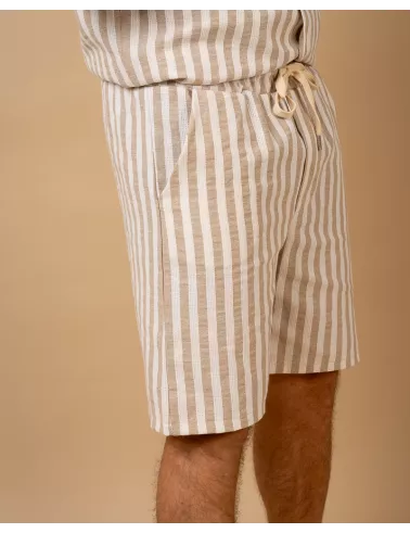Short rayures beige
